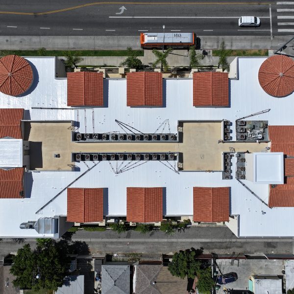 Apartment complex roof coating by American High Tech Roof Coating in Los Angeles